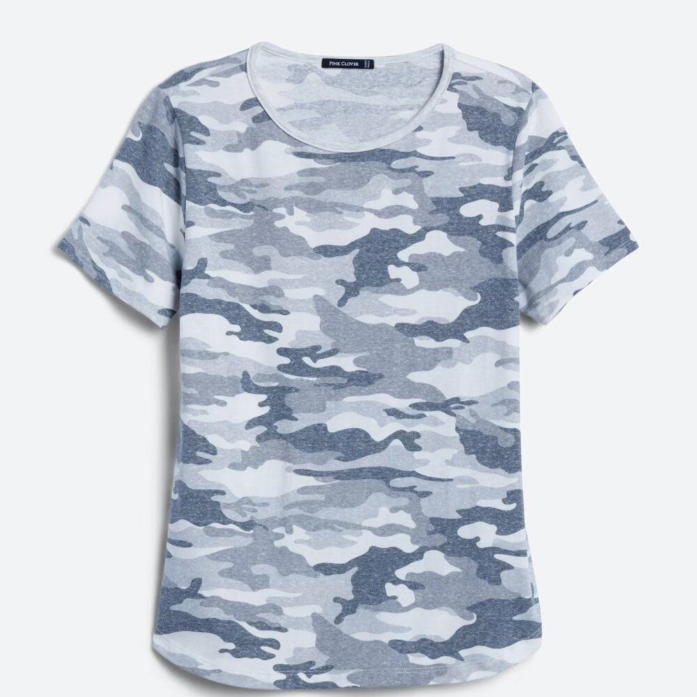 Pink Clover Camouflage Mara Crew Neck Knit Top